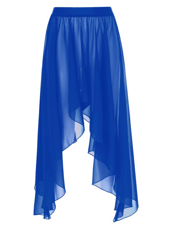 Women Semi See Through Asymmetrical Belly Dance Skirt thumb