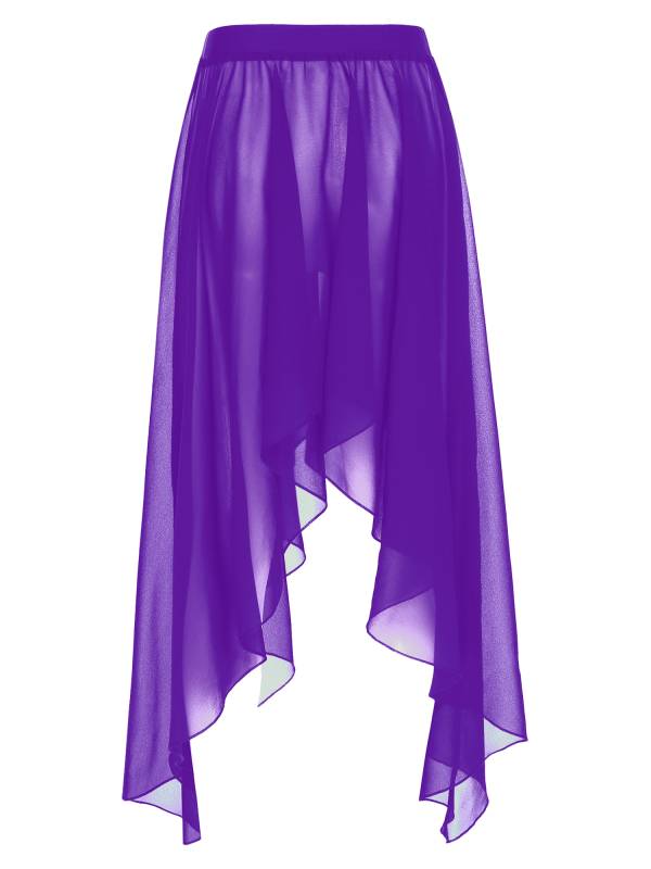Women Semi See Through Asymmetrical Belly Dance Skirt thumb