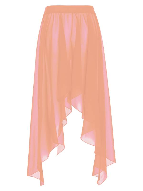 Women Semi See Through Asymmetrical Belly Dance Skirt thumb