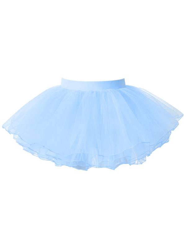 Kids Girls Elastic Waistband Tutu Mesh Skirt Solid Ballet Dance Skirt thumb