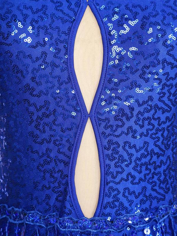 Women Sleeveless Sequins Tassel Latin Jazz Dance Leotard thumb