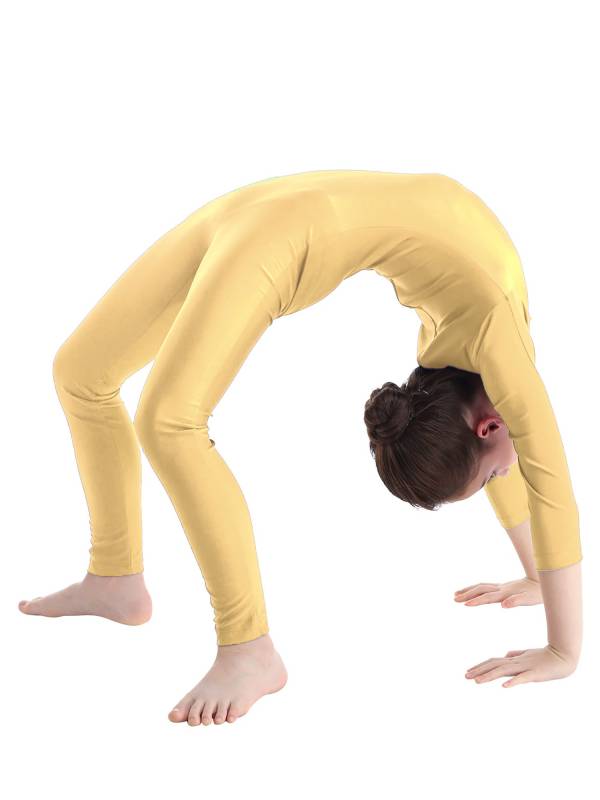 Kids Girls Long Sleeves Zippered Dancewear Gymnastics Unitard thumb