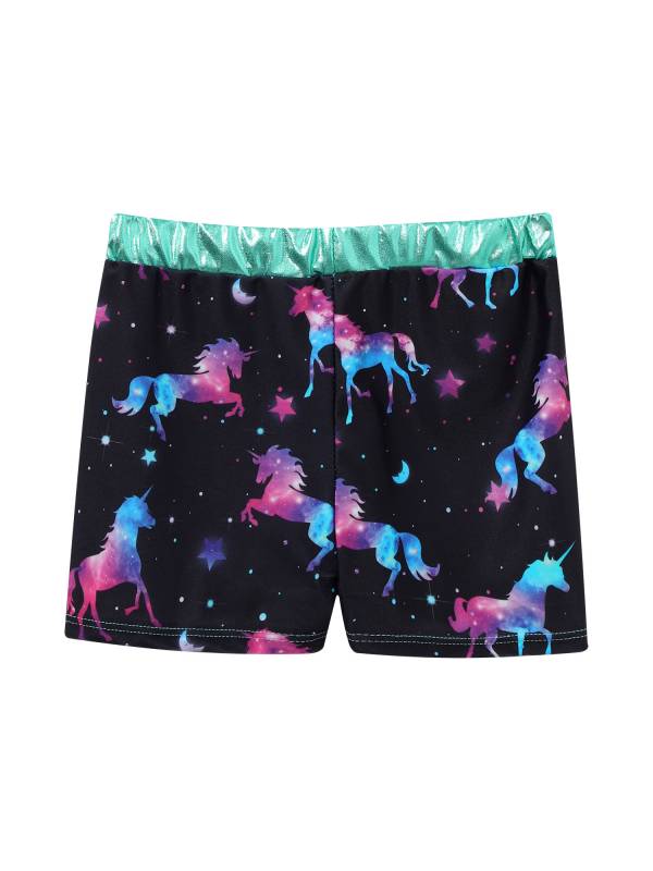 Kids Girls 2pcs Unicorn Rainbow Printed Gymnastics Dance Sets thumb