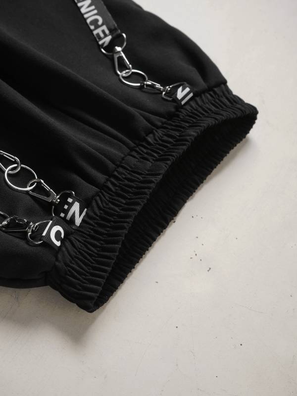 Kids Girls Metal Chain Pocket Sweatpants thumb