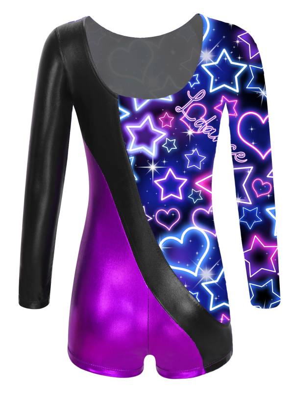Kids Girls Long Sleeve Stars and Unicorns Print Jumpsuit thumb