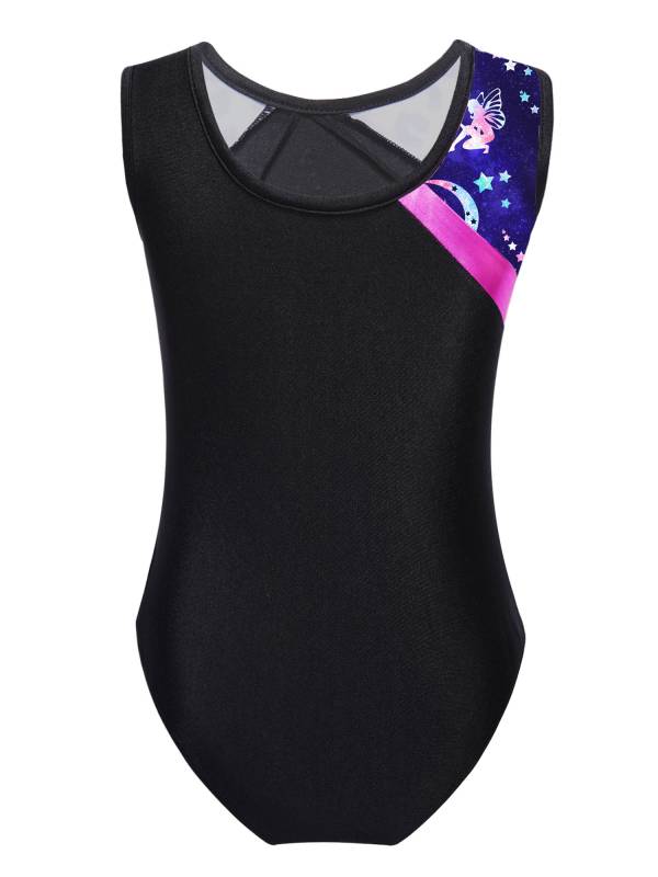Kids Girls 2pcs Sleeveless Gymnastics Leotard with Shorts Set thumb