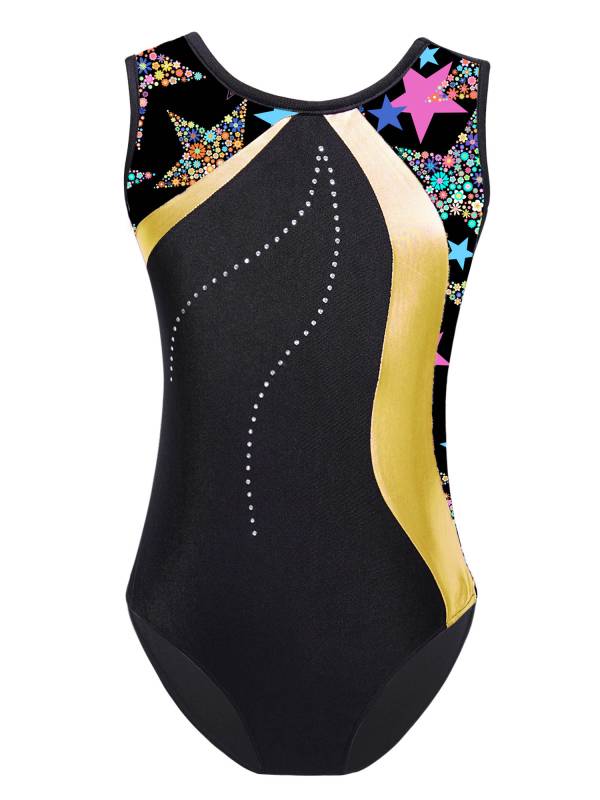 Kids Girls 2pcs Sleeveless Gymnastics Leotard with Shorts Set thumb