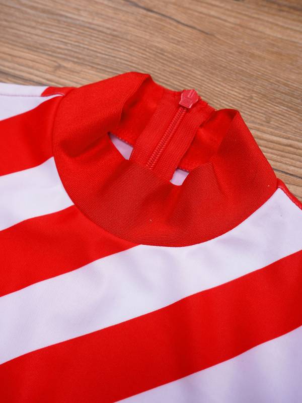 Kids Christmas Turtleneck Long Sleeve Stripe Jumpsuit thumb