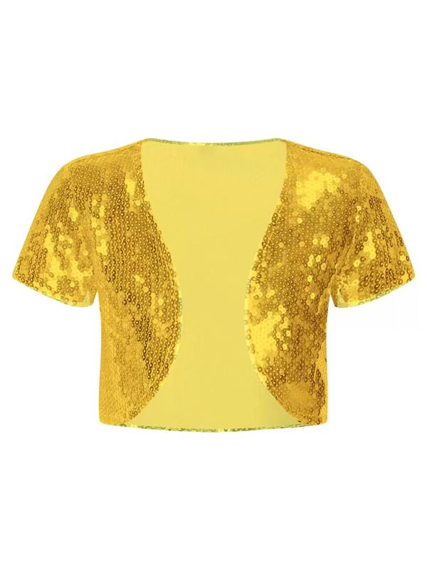 Kids Girls Sequin Bolero Open Front Cardigan thumb