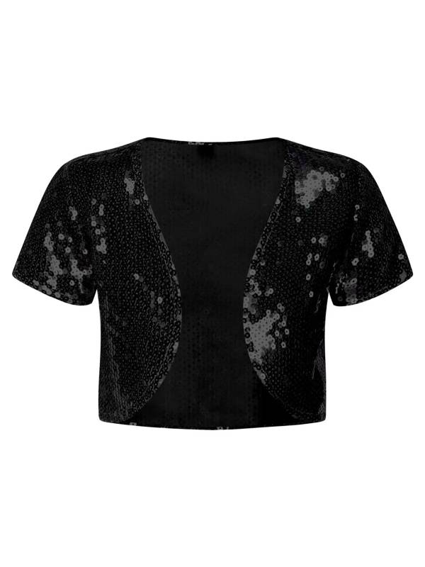 Kids Girls Sequin Bolero Open Front Cardigan thumb