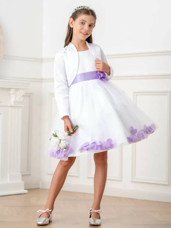 Toddler/Kids Girls Applique Embroidery Bolero Jacket thumb