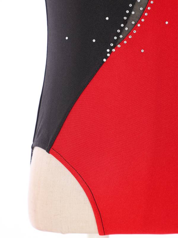 Kids Girls Sleeveless Shiny Rhinestone Skating Dance Leotard thumb