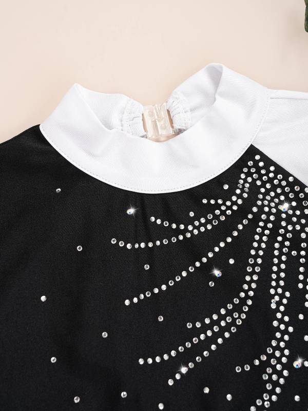 Kids Girls 2Pcs Long Sleeve Skating Leotard and Shorts Set thumb