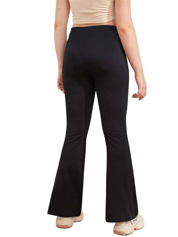 Kids Girls V-Shaped Waistband Flared Yoga Pants thumb