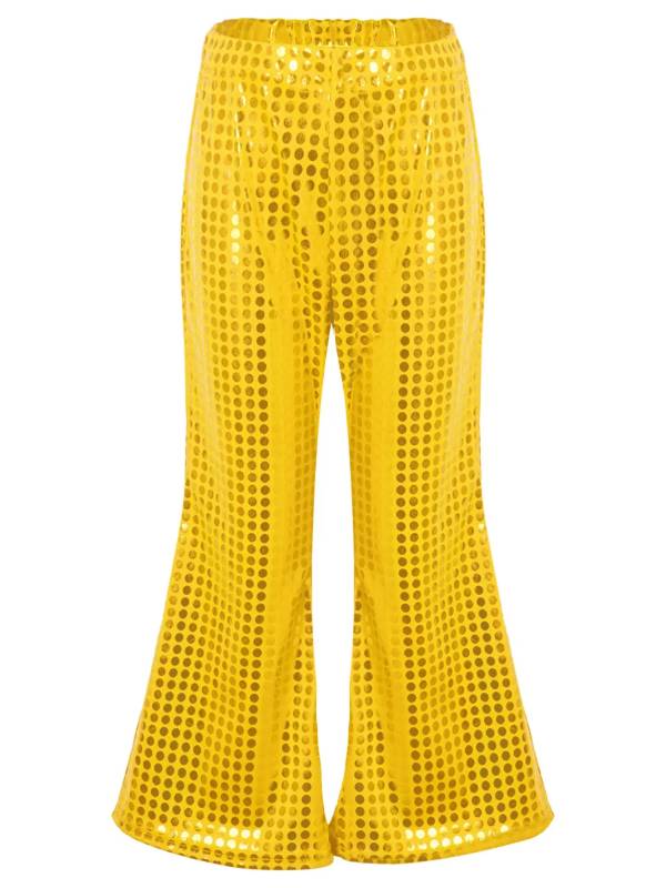 Kids Shiny Sequins Flared Jazz Pants Stage Performance Pants thumb