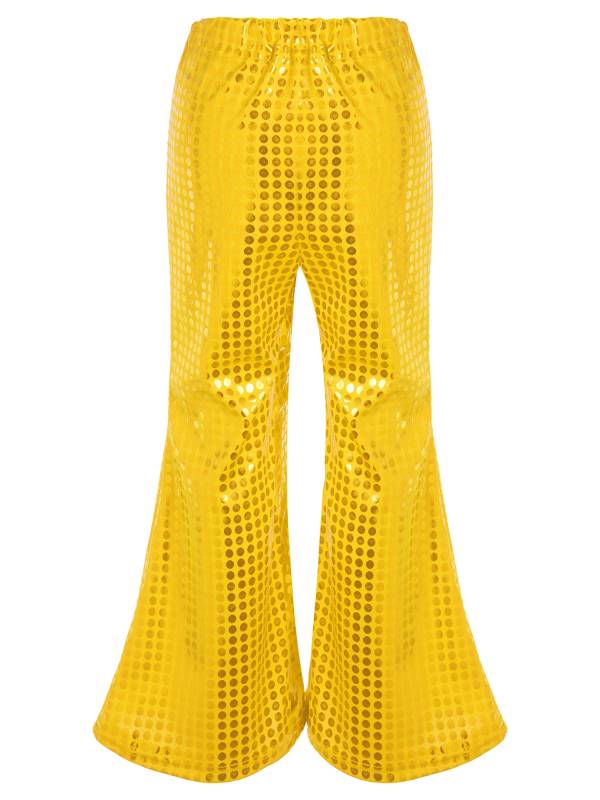 Kids Shiny Sequins Flared Jazz Pants Stage Performance Pants thumb