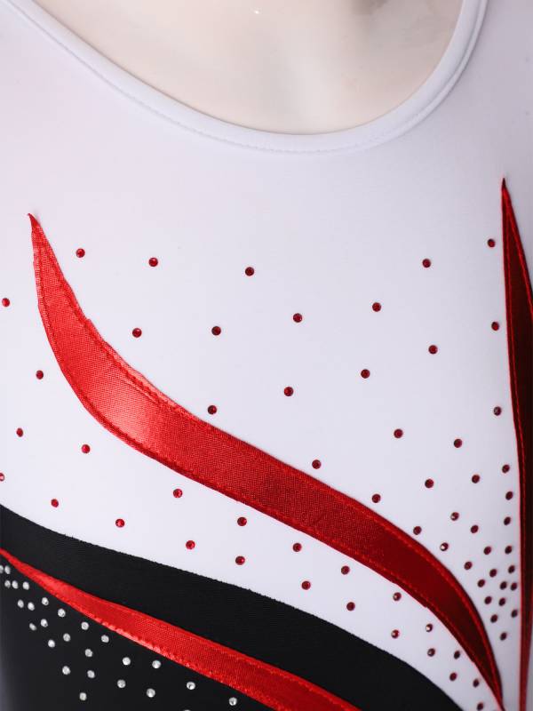 Kids Girls Long Sleeve Shiny Rhinestone Gymnastics Leotard thumb