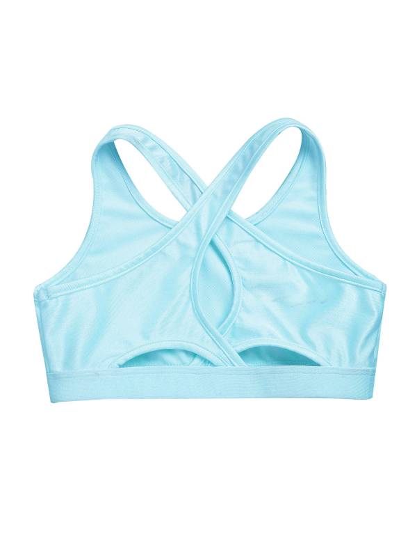 Kids Girls Sleeveless Keyhole Back Sport Crop Top thumb