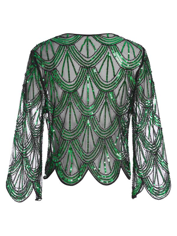 Women Sequin Hollow Lace Bolero thumb
