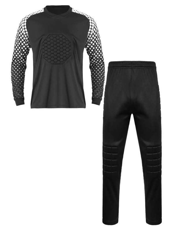 Kids Boys 2Pcs Long Sleeve Color Block Goalkeeper Football Sets thumb