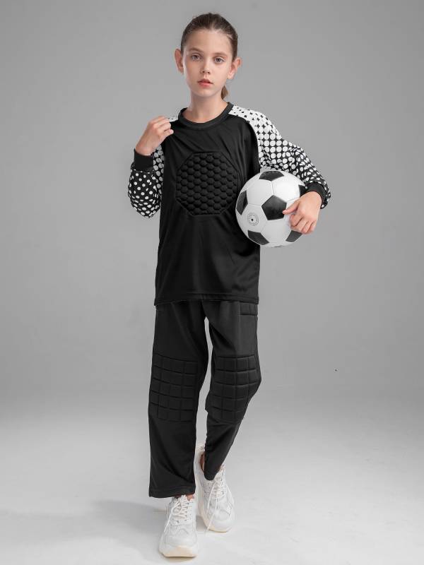 Kids Boys 2Pcs Long Sleeve Color Block Goalkeeper Football Sets thumb