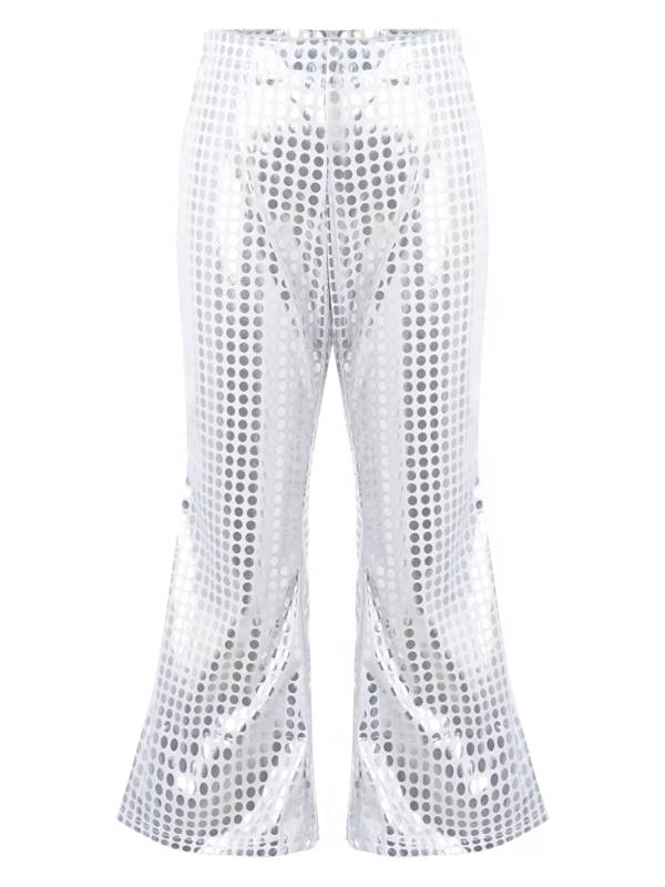 Kids Shiny Sequins Flared Jazz Pants Stage Performance Pants thumb