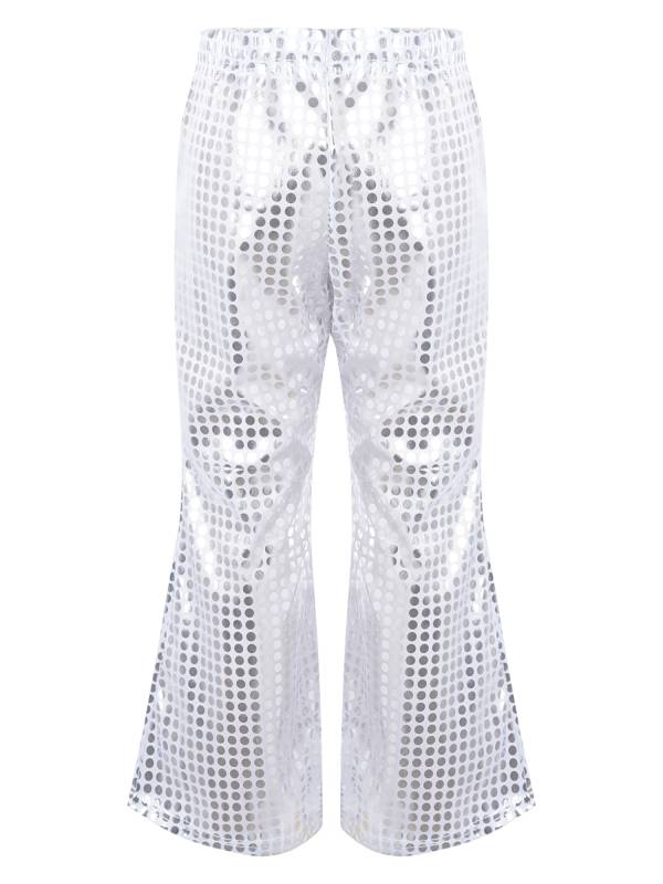 Kids Shiny Sequins Flared Jazz Pants Stage Performance Pants thumb