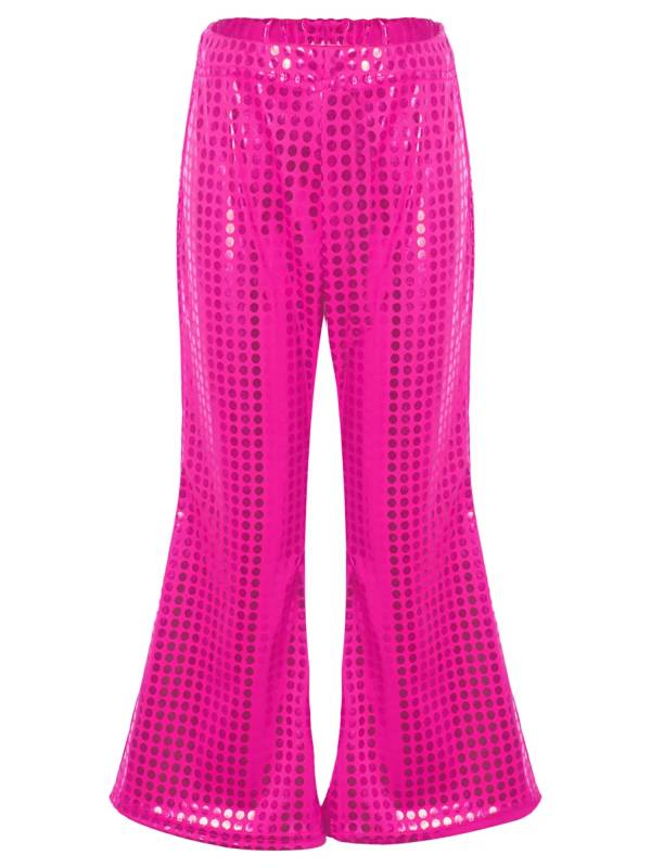 Kids Shiny Sequins Flared Jazz Pants Stage Performance Pants thumb