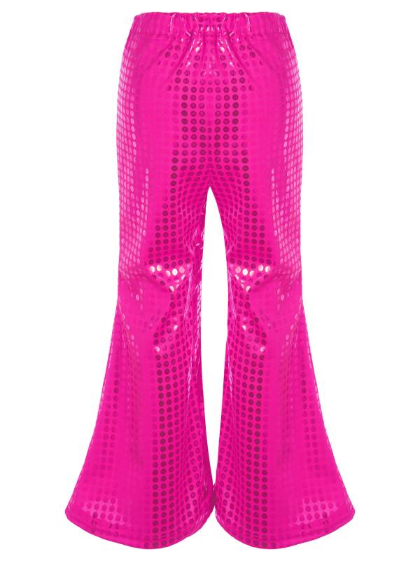 Kids Shiny Sequins Flared Jazz Pants Stage Performance Pants thumb