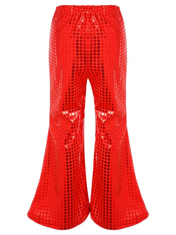 Kids Shiny Sequins Flared Jazz Pants Stage Performance Pants thumb