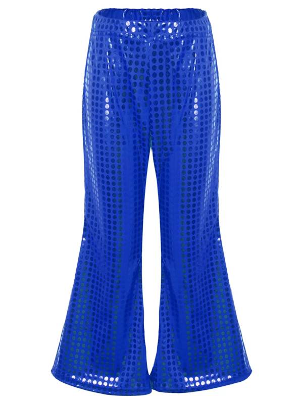 Kids Shiny Sequins Flared Jazz Pants Stage Performance Pants thumb