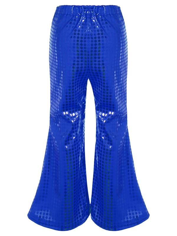 Kids Shiny Sequins Flared Jazz Pants Stage Performance Pants thumb