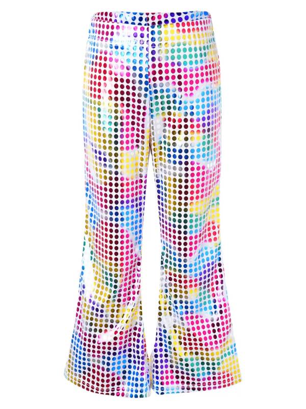 Kids Shiny Sequins Flared Jazz Pants Stage Performance Pants thumb