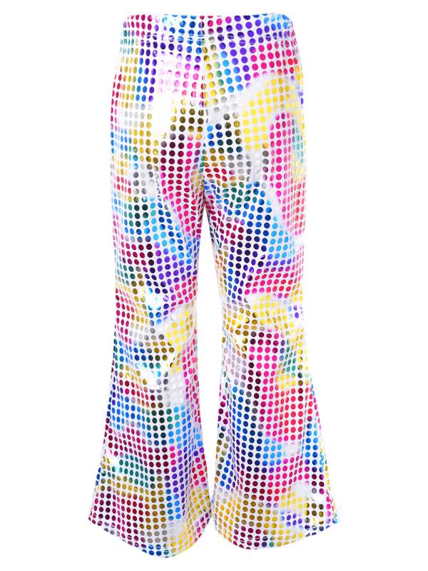 Kids Shiny Sequins Flared Jazz Pants Stage Performance Pants thumb