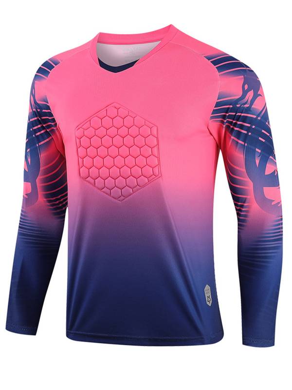Kids Boys Long Sleeve Protective Padded Football Goalie T-Shirt thumb