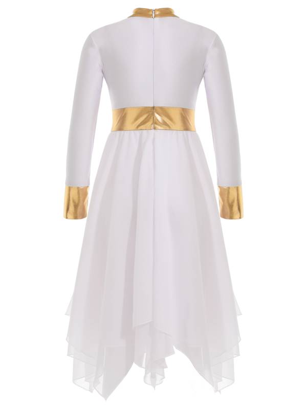 Kid Girl Long Sleeve Praise Worship Dance Dress (Pettico Not Included) thumb