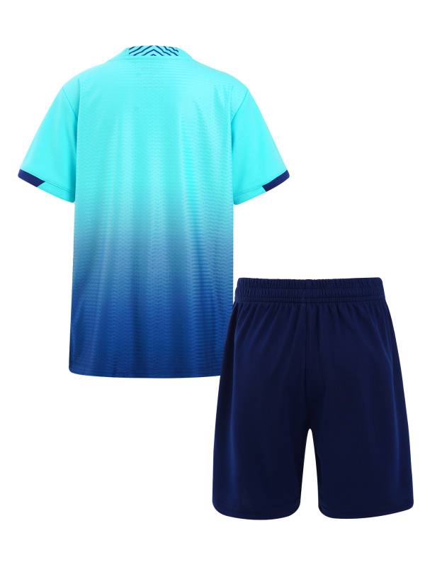 Kids Boys Two Pieces Football Outfits Gradient T-Shirt and Shorts thumb