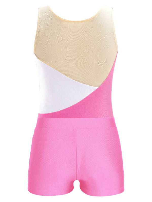 Kids Girls Sleeveless Glittery Sequins Skating Leotard and Shorts Set thumb