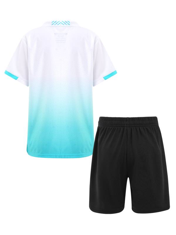 Kids Boys Two Pieces Football Outfits Gradient T-Shirt and Shorts thumb