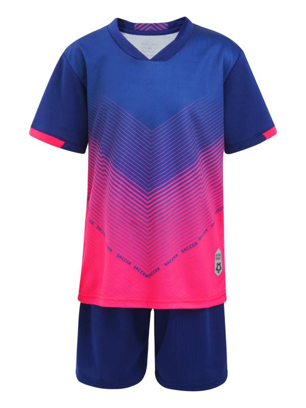Kids Boys Two Pieces Football Outfits Gradient T-Shirt and Shorts thumb