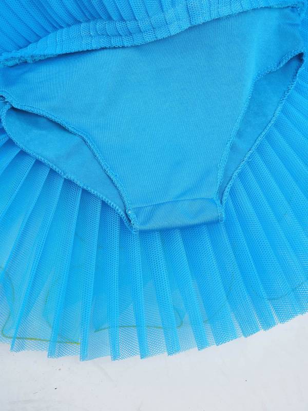 Kids Girls Ruffle Flutter Sleeve Sequin Ballet Dance Tutu Dress thumb