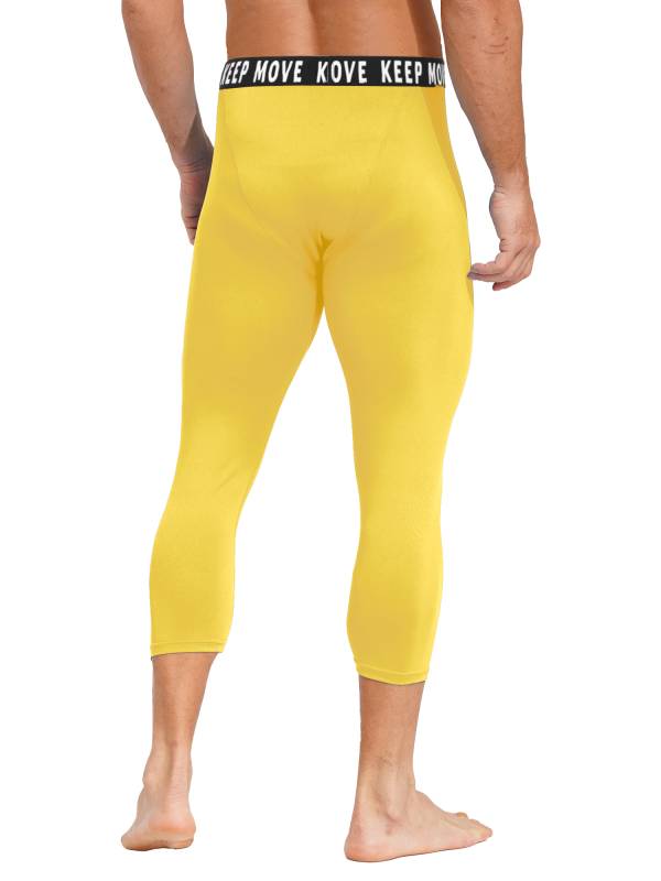 Men Low Waist Skinny Calf Length Moisture-wicking Sports Leggings thumb