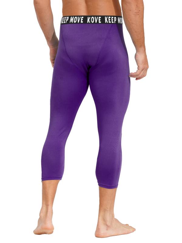 Men Low Waist Skinny Calf Length Moisture-wicking Sports Leggings thumb