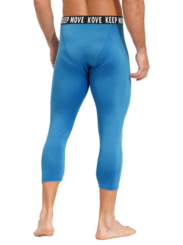 Men Low Waist Skinny Calf Length Moisture-wicking Sports Leggings thumb