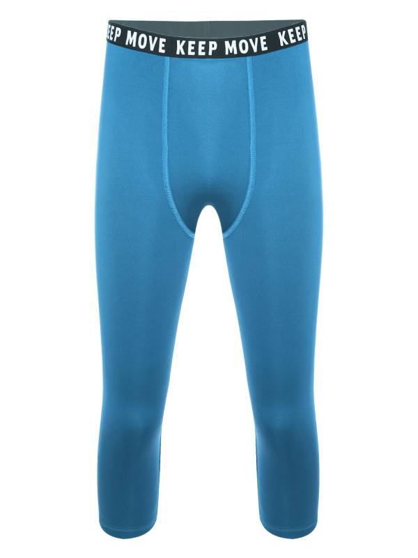 Men Low Waist Skinny Calf Length Moisture-wicking Sports Leggings thumb