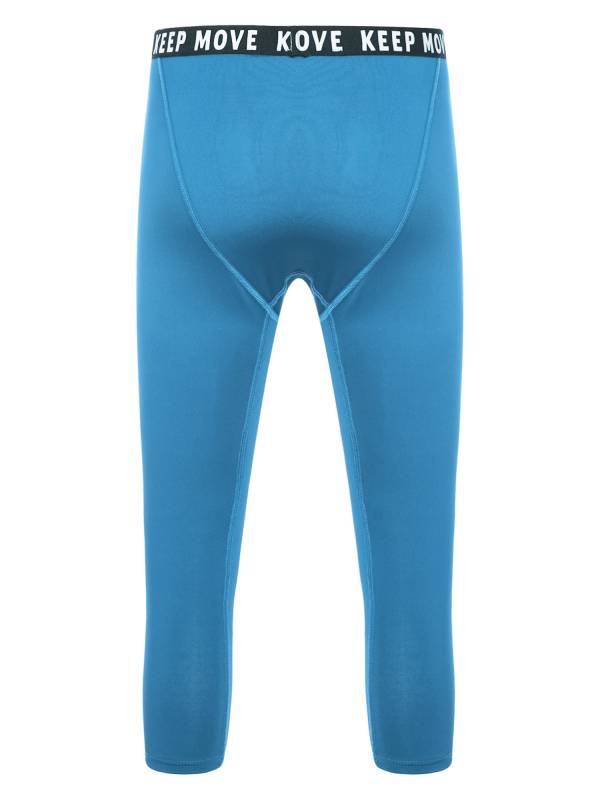 Men Low Waist Skinny Calf Length Moisture-wicking Sports Leggings thumb