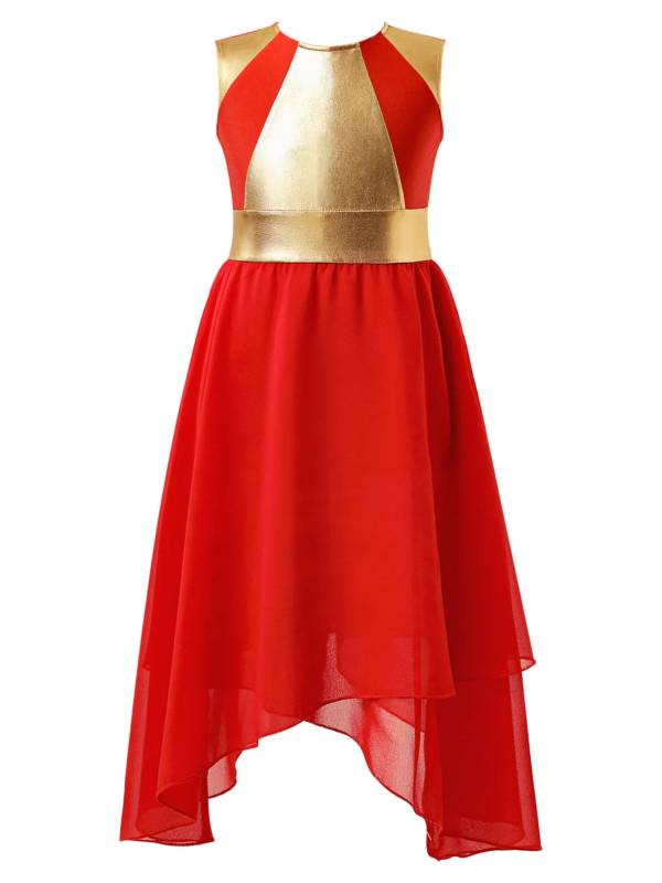 Kids Girls Sleeveless Zipper Praise Worship Dance Dress thumb