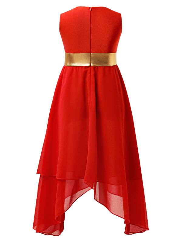 Kids Girls Sleeveless Zipper Praise Worship Dance Dress thumb