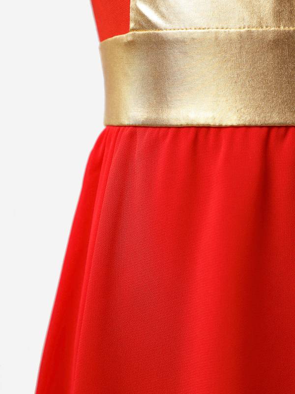 Kids Girls Sleeveless Zipper Praise Worship Dance Dress thumb