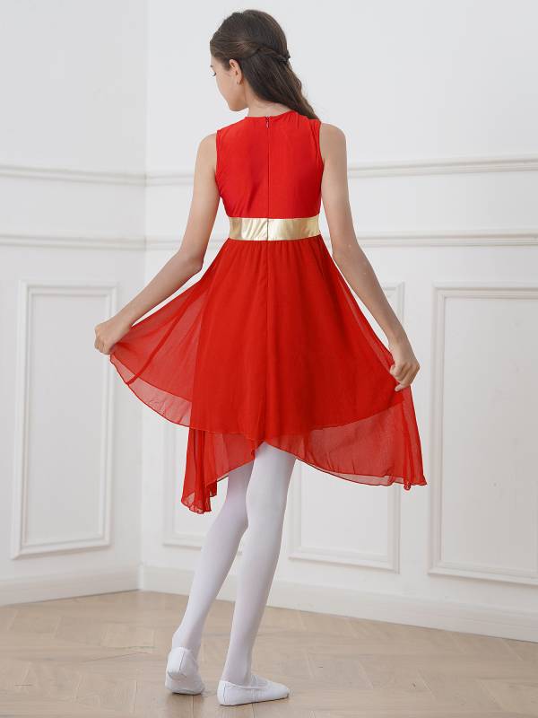 Kids Girls Sleeveless Zipper Praise Worship Dance Dress thumb